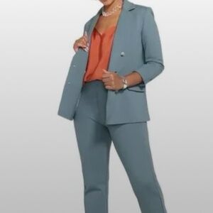 Beta Brand suit- Gray Blue Double-Breasted Blazer and pants - new/like new